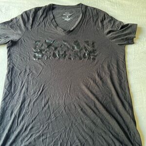 Armani Exchange Charcoal V-Neck Tee